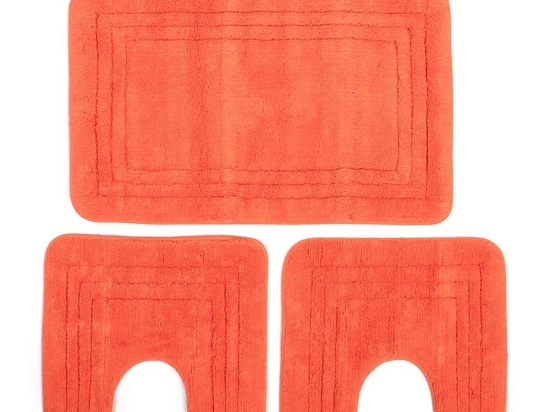 Πατάκια Μπάνιου Zucchi (Σετ 3τμχ) Orange DimCol 55X90 100% Βαμβάκι
