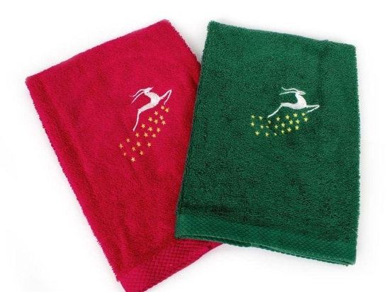 Πετσέτες Χριστουγεννιάτικες Reindeer (Σετ 2τμχ) Red-Green DimCol Σετ Πετσέτες 40x60cm