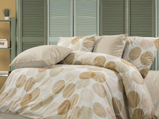 Παπλωματοθήκη Κοραλία 465 Beige DimCol Μονό 160x240cm Βαμβάκι-Πολυέστερ