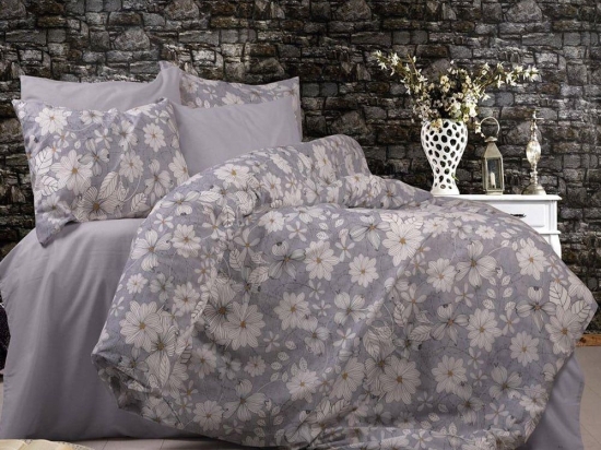 Παπλωματοθήκη Ήρα 426 Grey DimCol Μονό 160x240cm Βαμβάκι-Πολυέστερ