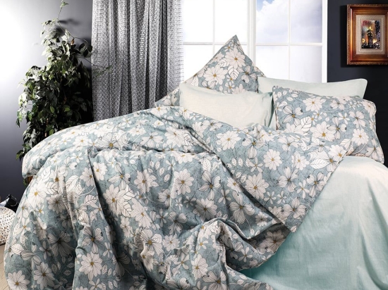 Παπλωματοθήκη Ήρα 425 White-Denim Blue DimCol Υπέρδιπλo 220x240cm Βαμβάκι-Πολυέστερ