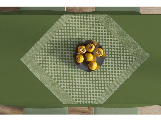 Καρέ Chequered Green DimCol 68X68 Βαμβάκι-Λινό