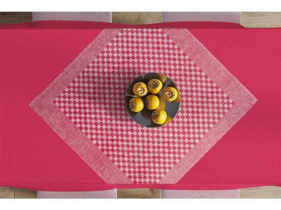 Καρέ Chequered Red DimCol 68X68 Βαμβάκι-Λινό
