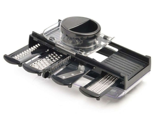 Μαντολίνο Με Δοχείο (Σετ 7Τμχ) F21080 Black-Silver Mastrad Ατσάλι,Πλαστικό