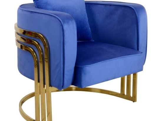Πολυθρόνα Roblu 357-000006 72x77,4x70cm Blue-Gold