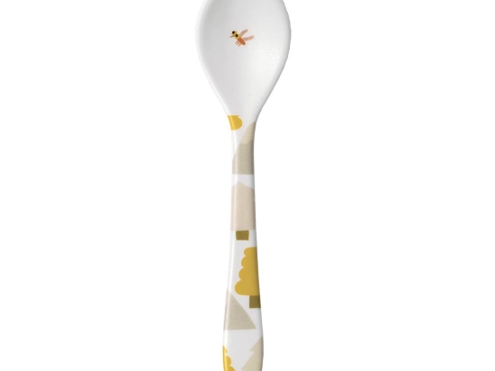 Κουτάλι Παιδικό Adventure 52-708/01 14cm 6m+ White-Yellow Petit Jour Paris 1 τμχ Μελαμίνη