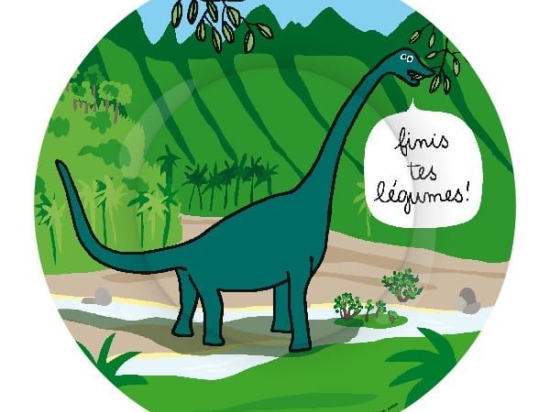 Πιάτο Παιδικό Dinos 52-922/13 20m 24m+ Green Petit Jour Paris 1 τμχ Μελαμίνη