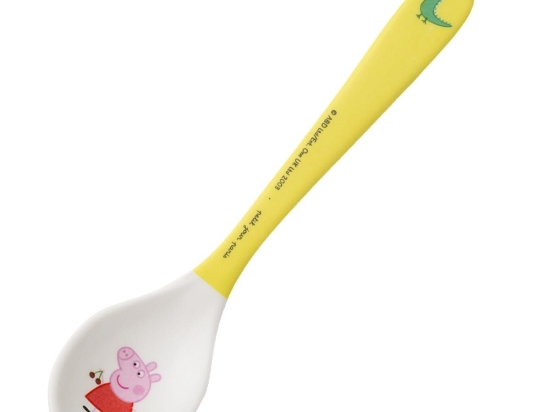 Κουτάλι Παιδικό 14cm Peppa Pig 52-908/10 6m+ Yellow-Pink Petit Jour Paris 1 τμχ Μελαμίνη