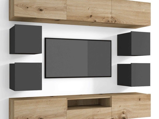 Σύνθεση Enjoy-2 36147-ENJ1_art_G-2 180x37x197cm Anthracite-Natural