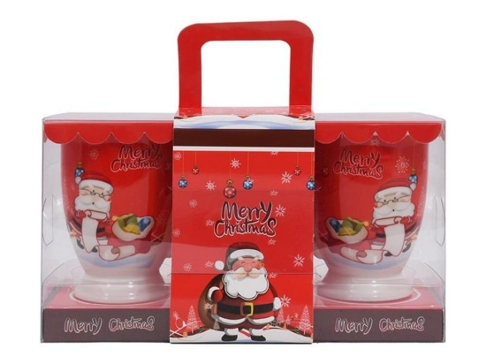 Κούπα Χριστουγεννιάτικη Santa Claus (Σετ 2Τμχ) 372-223-080 8,5x11cm Multi