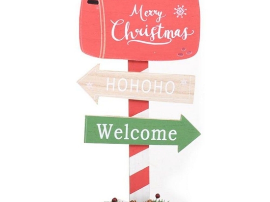 Χριστουγεννιάτικο Διακοσμητικό Merry Xmas-Welcome 372-99-235 15x5x36cm Multi