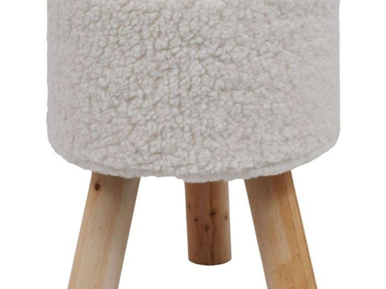 Σκαμπό 373-223-882 28x34cm White-Natural