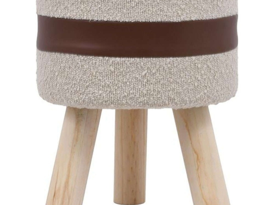 Σκαμπό 373-223-887 28x34cm Beige-Brown