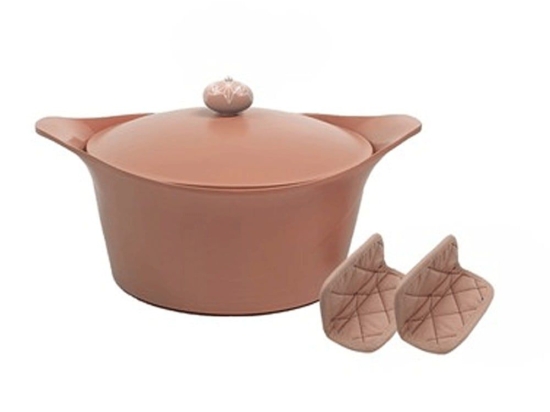 Κατσαρόλα Βαθιά Αντικολλητική Cocotte MJC28PKROEN 28cm 7Lt Pink Cookut 28cm Αλουμίνιο