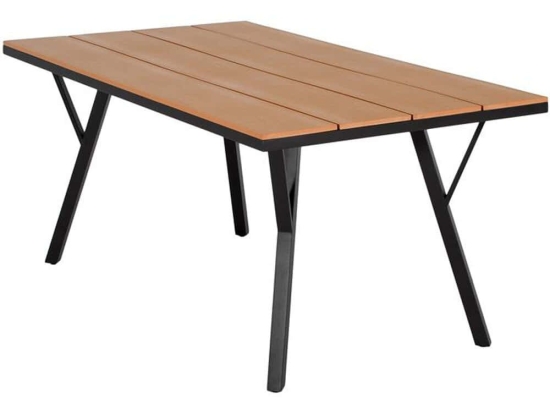 Τραπέζι Κήπου 378-125-047 160x91x72cm Natural-Grey