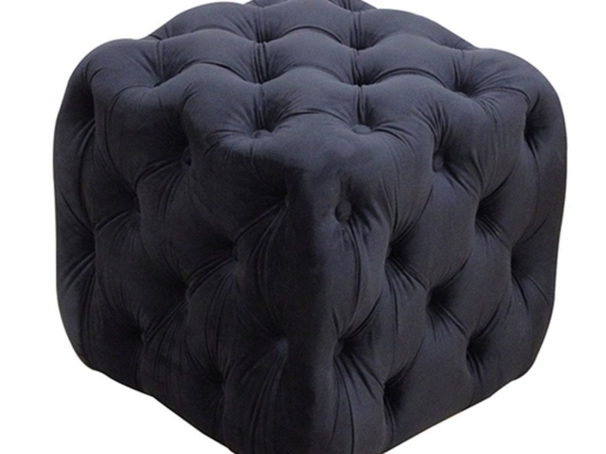 Σκαμπό Astra Velvet 40.0161 45x45x45cm Black Zita Plus
