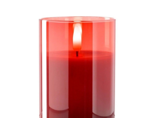 Κηροπήγιο Led Autentico 040902L 10x8cm Red Leonardo