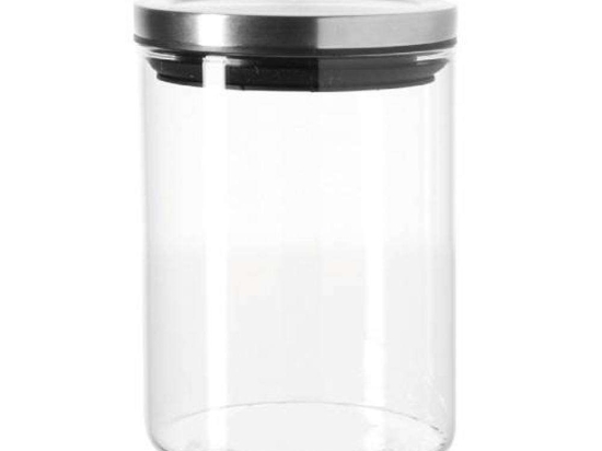 Βάζο Αποθήκευσης Comodo 079702L 500ml Clear-Silver Leonardo Γυαλί