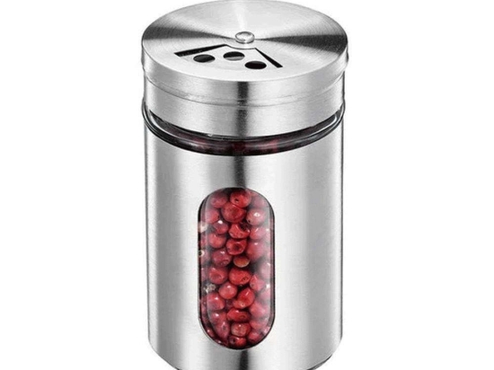 Δοχείο Μπαχαρικών 1003802800 8cm 80ml Inox Kuchenprofi Ατσάλι,Γυαλί