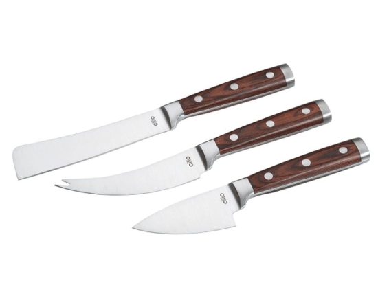 Μαχαίρια Τυριού Sardo (Σετ 3Τμχ) 294255 Silver-Brown Cilio Ανοξείδωτο Ατσάλι