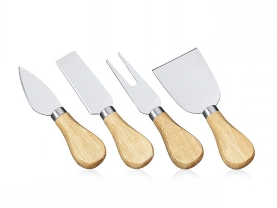 Μαχαίρια Τυριού Formaggio (Σετ 4Τμχ) 296693 Silver-Natural Cilio Ανοξείδωτο Ατσάλι