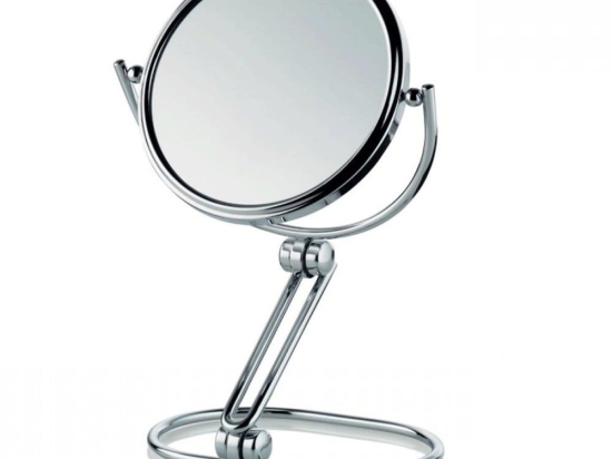 Καθρέπτης Επιτραπέζιος Safia 20625 Φ12,5x28cm Silver Kela Μέταλλο,Γυαλί