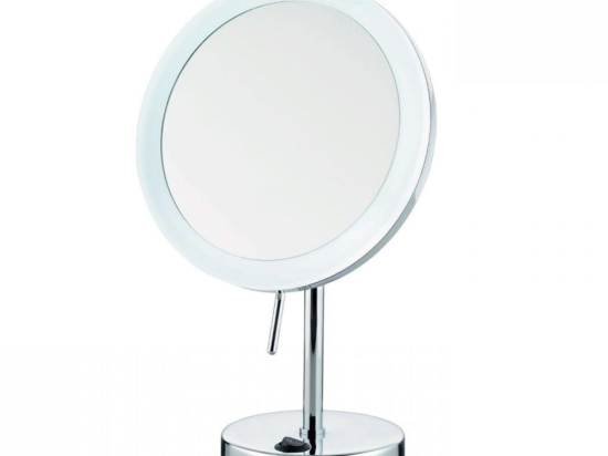 Καθρέπτης Επιτραπέζιος Sabina LED 20628 Φ20x31,5cm Silver Kela Μέταλλο,Γυαλί