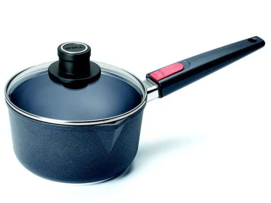 Κατσαρολάκι Γάλακτος Αντικολλητικό Titanium Nowo 1118ILL 18cm 2lt Clear-Black Woll 18 cm Αλουμίνιο
