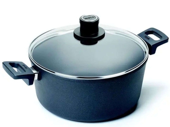 Κατσαρόλα Αντικολλητική Titanium Nowo 124ILL 24cm 4,5lt Clear-Black Woll 24cm Αλουμίνιο