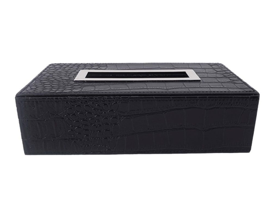 Κουτί Για Χαρτομάντηλα Croco 61379 Black Τεχνόδερμα