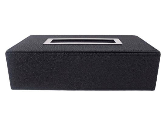 Κουτί Για Χαρτομάντηλα Shagreen 61380 Black Δερματίνη