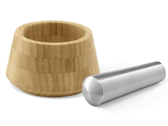 Γουδί Με Γουδοχέρι Opeso 20216 13,7x8/14cm Natural-Inox Zack Bamboo