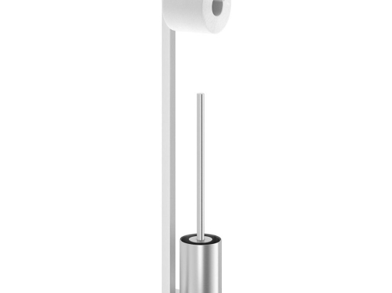 Χαρτοθήκη Δαπέδου Με Πιγκάλ Carvo 40488 15x18x71,8cm White-Inox Zack Ανοξείδωτο Ατσάλι