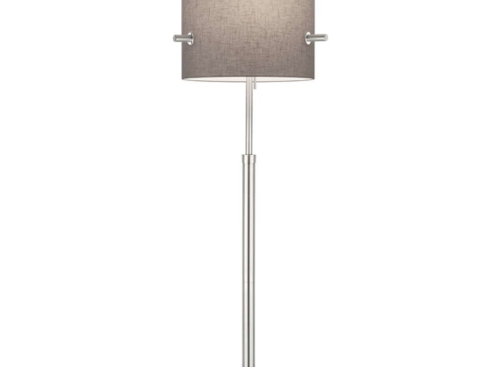 Φωτιστικό Δαπέδου Camden 408300307 3xE27 40W Φ50cm 145-180cm Nickel Mat-Grey Trio Lighting Μέταλλο,Ύφασμα