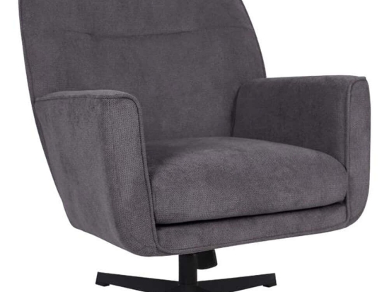 Πολυθρόνα Περιστρεφόμενη Rachel 429-223-017 76x80x91,5cm Grey