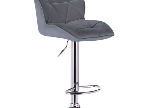 Σκαμπό Μπαρ Bar 86 Margo (Σετ 2Τμχ) 43.0203.S 42x49x109cm Grey Μέταλλο,Τεχνόδερμα