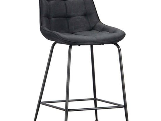 Σκαμπό Μπαρ Ermina 43.2754 50x54x65 Με Ύφασμα Black Zita Plus