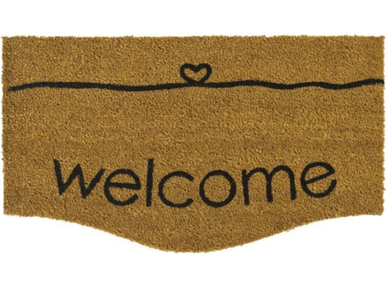 Πατάκι Εισόδου Trend Curve 807 Welcome Heart 40X70cm Beige Sdim 40X70