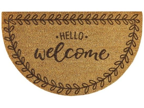 Πατάκι Εισόδου Finesse 475 Flower Hello Welcome 45X75cm Beige-Black Sdim 45X75