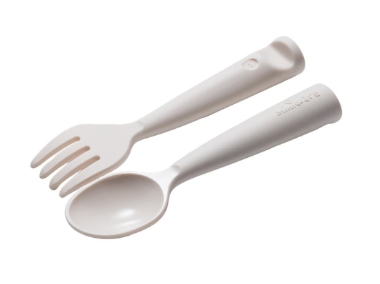 Πιρούνι Και Κουτάλι Βρεφικό Des.10 (Σετ 2τμχ) 13,5cm White Miniware 2 τμχ EVA