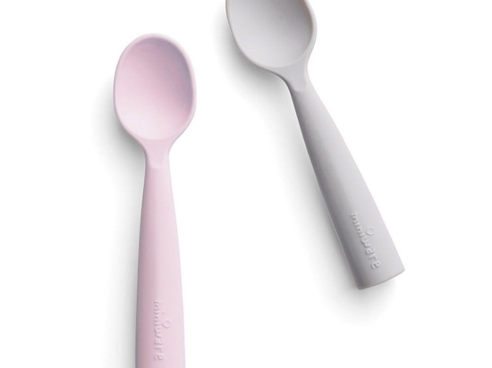 Κουτάλια Βρεφικά Σιλικόνης Des.12 (Σετ 2τμχ) 13,5cm Pink Miniware 2 τμχ EVA