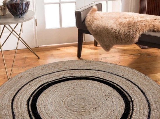 Χαλί Delhi BR-701 Beige-Black New Plan 150X150cm Round