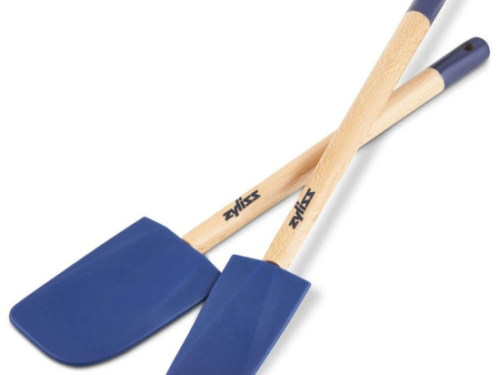 Σπάτουλες Μαρίζ (Σετ 2Τμχ) E980208 29,4x6/28,5x4cm Natural-Blue Zyliss Σιλικόνη,Ξύλο