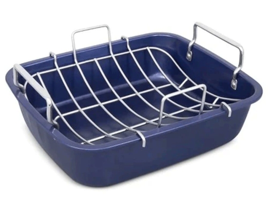 Ταψί Αντικολλητικό Με Σχάρα E980206 40,5x34x13,5cm Blue Zyliss Ατσάλι