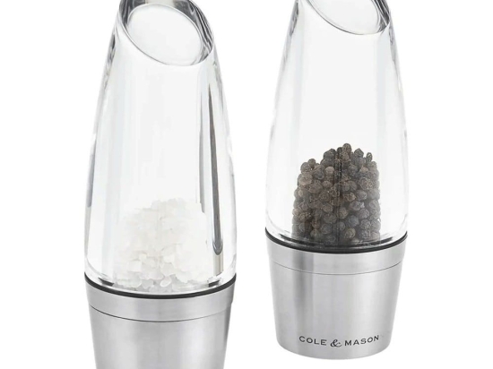 Μύλος Αλατιού/Πιπεριού Milston (Σετ 2Τμχ) H308898P 14cm Clear-Chrome Cole & Mason Acrylic