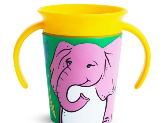 Ποτήρι Παιδικό Miracle Trainer Cup Elephant 177ml Pink-Yellow Munchkin 177ml Πλαστικό