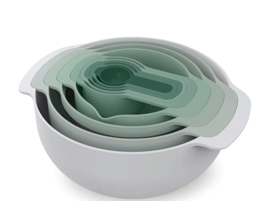 Μπωλ Ανάμειξης Με Μεζούρες Nest 9 Plus Sage (Σετ 9Τμχ) 40112 Multi Joseph Joseph Συνθετικό Υλικό