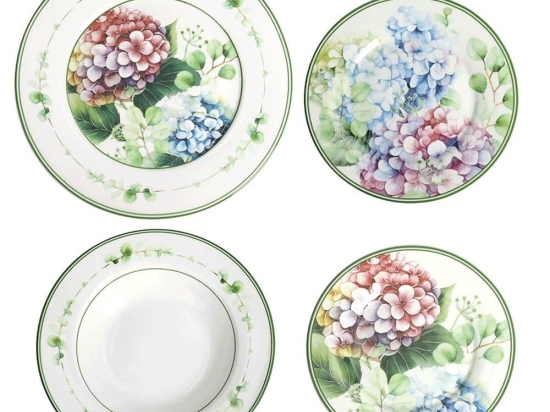 Σερβίτσιο Πιάτα Φαγητού Flora (Σετ 18Τμχ) 51180 Multi Brandani 18 τμχ Πορσελάνη