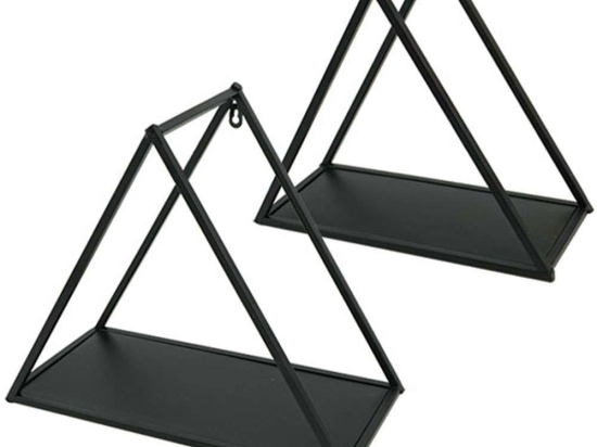 Ράφια Τοίχου (Σετ 2Τμχ) 19-00-20138 41x20x36/35x16x22cm Black