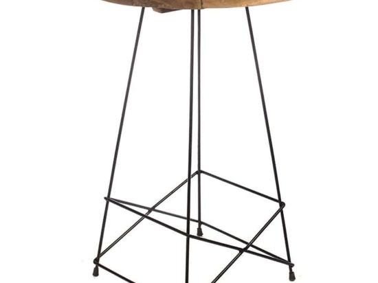Τραπέζι Μπαρ Okens 201-0351 80x80x110cm Natural Ξύλο,Μέταλλο